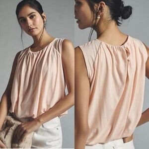 Anthropologie Shimmer Bubble Tank Top Peach Shimmer XXS